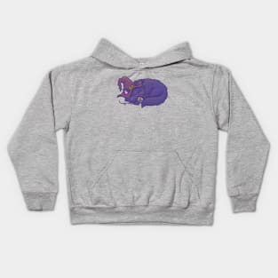 Purple Witch Cat Halloween Kids Hoodie